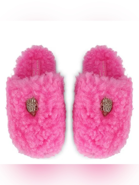 Kurt Geiger Shoes - Kurt Geiger Hot Pink Fuzzy Slippers with Gold Eagle Accent. Size 40. New other